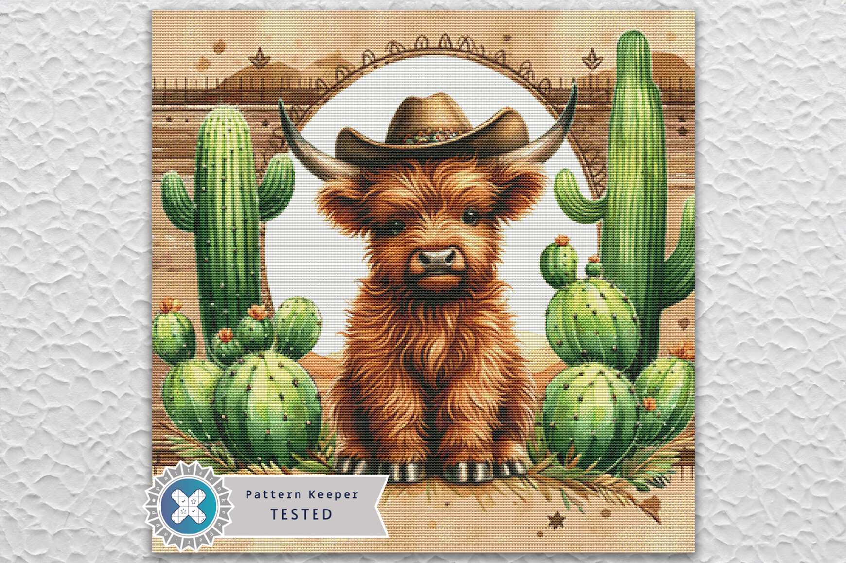 Western Highland Cow Cross Stitch PDF