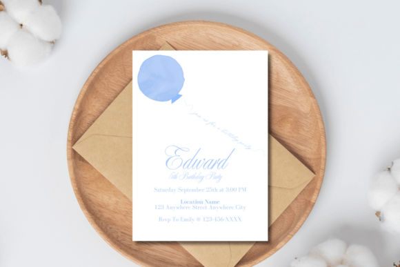 Balloon Birthday Party Invitation Card