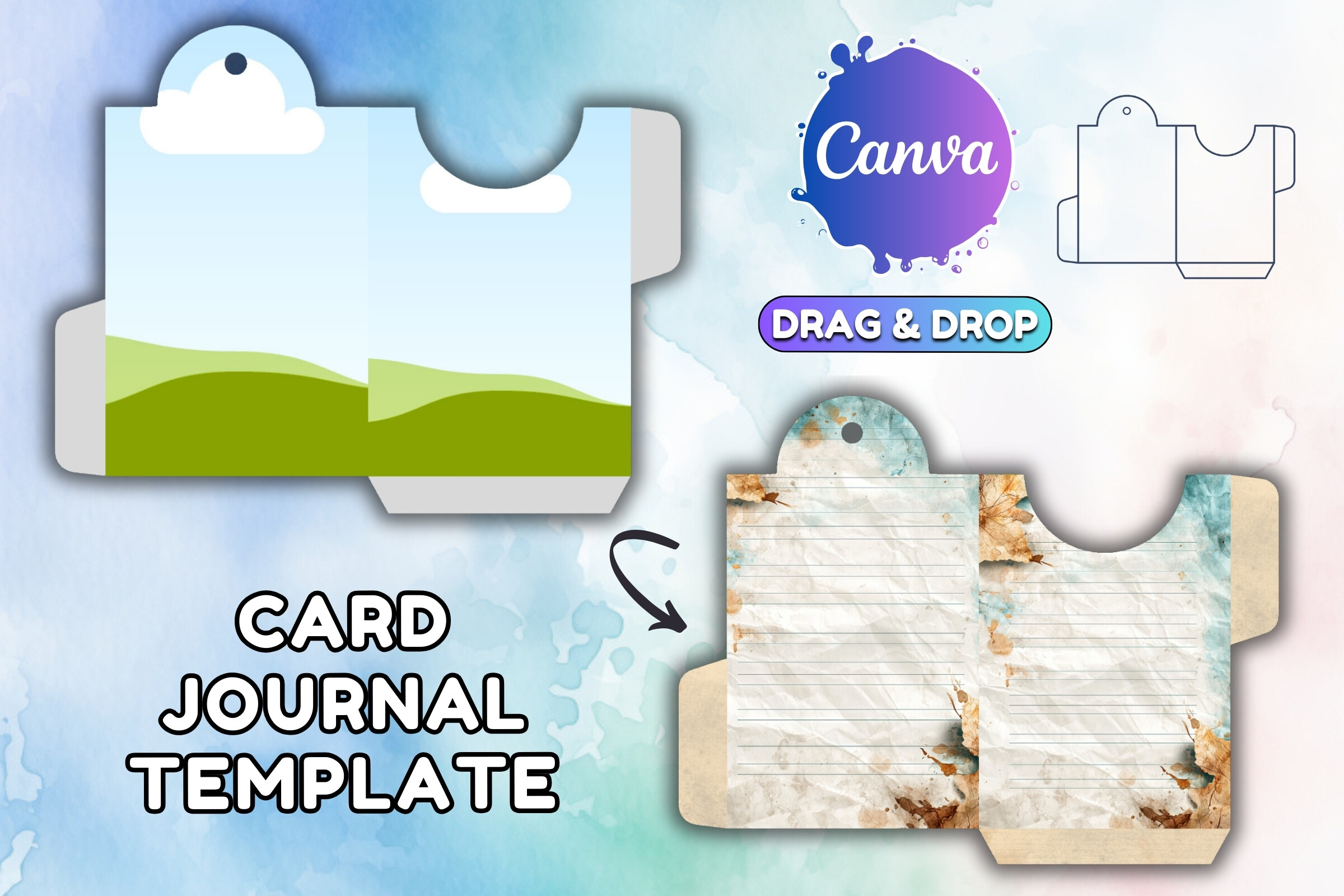 Canva CARD Template Junk Journal Folio