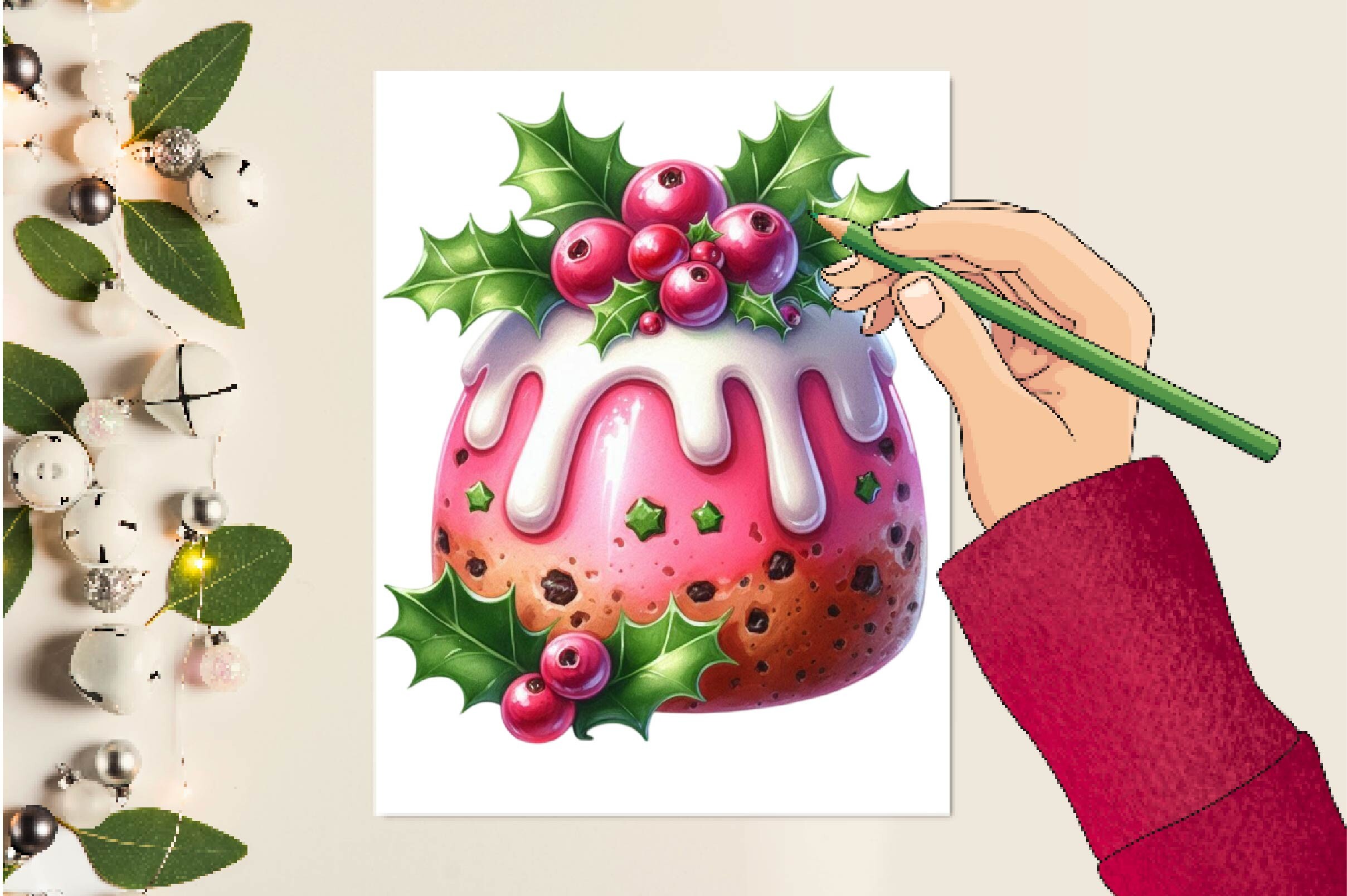 Christmas Pudding ClipArt's PNG - photo 4