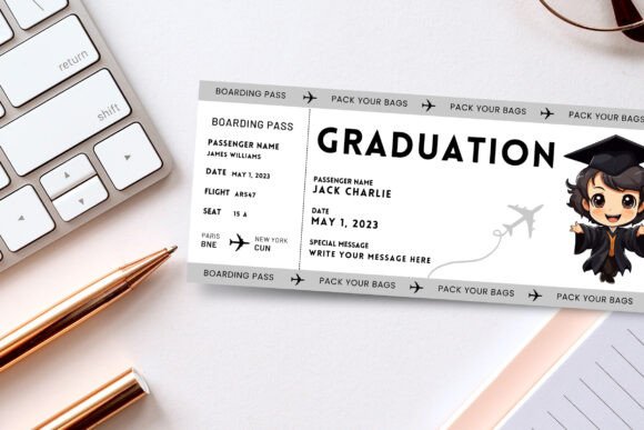 Graduation Boarding Pass Canva Template