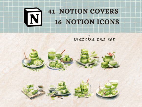 Matcha Tea Set Notion Icons