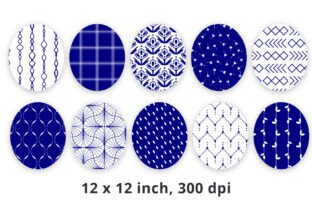 Navy and White Geometric Pattern Papers Graphic by Lemon Paper Lab ...