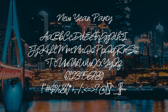 New Year Party Font PNG with transparent background - Preview 1