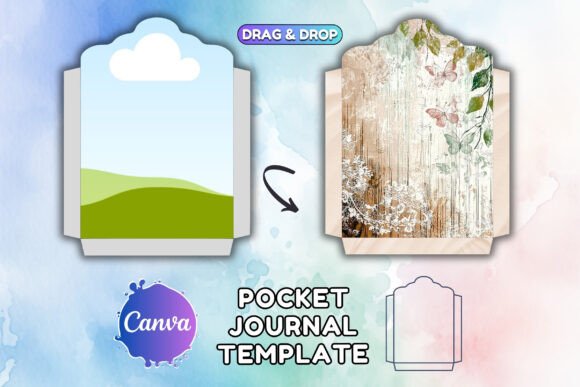 POCKET Junk Journal Folio Template Illustration Modèles d'Impression Par LostDeLucky