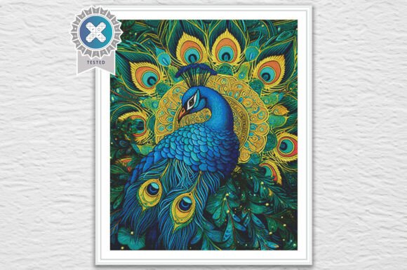 Peacock Bird Cross Stitch Pattern PDF