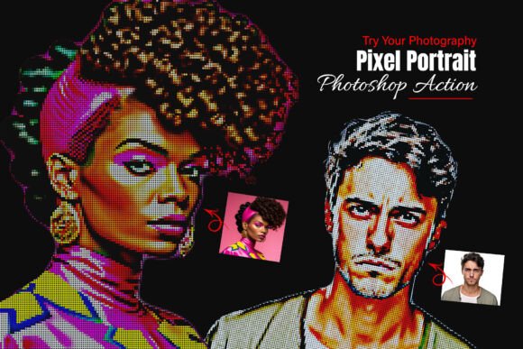 Pixel Portrait Photoshop Action