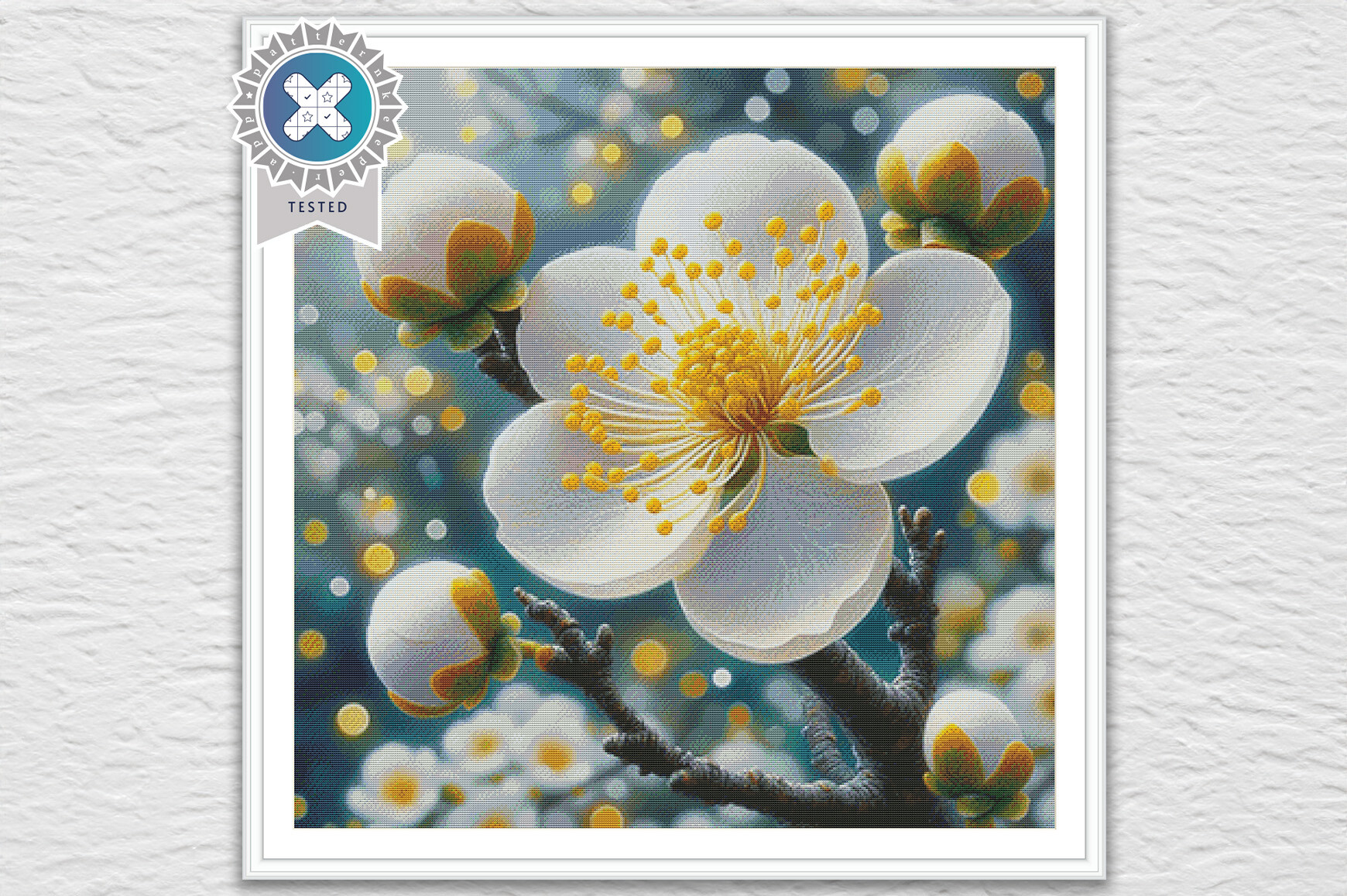 Spring Flower Cross Stitch Pattern PDF
