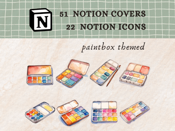 Watercolor Paintbox Notion Icons