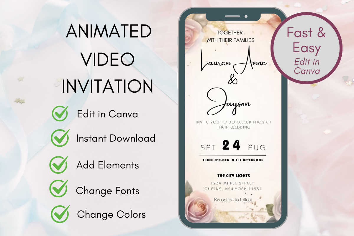 Animated Wedding V Ideo Invitation Canva