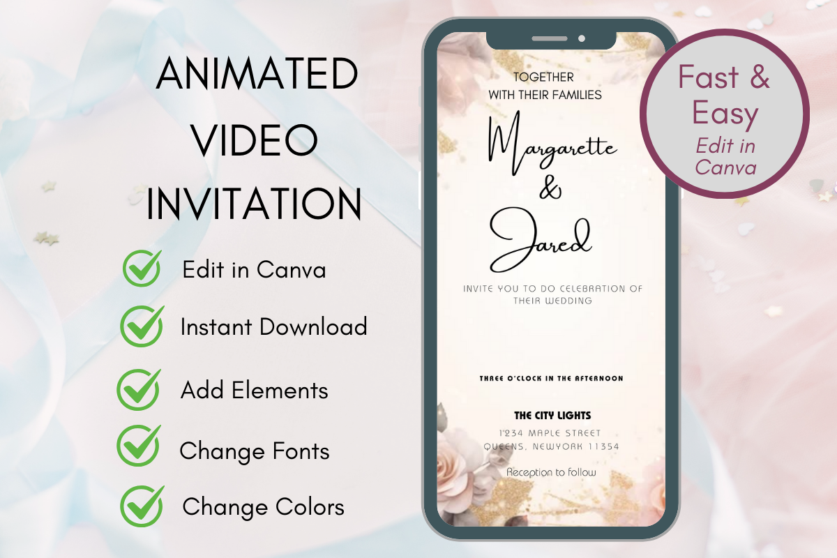Animated Wedding Video Evite Invitation