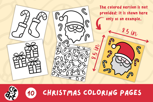 Bold and Easy Christmas Coloring Pages Grafika Kolorowanki i książki Przez Cre Art