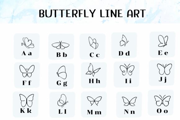 Butterfly Line Art Font - Preview 1