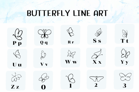 Butterfly Line Art Font - Preview 2