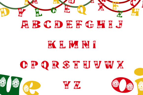 Cute Wreath Font PNG with transparent background - Preview 2
