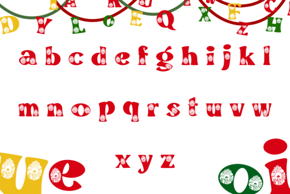 Cute Wreath Font PNG with transparent background - Preview 3