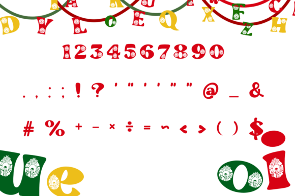 Cute Wreath Font PNG with transparent background - Preview 4