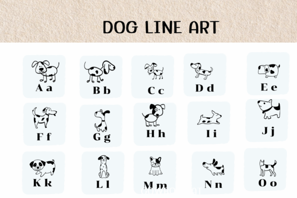 Dog Line Art Font - Preview 1