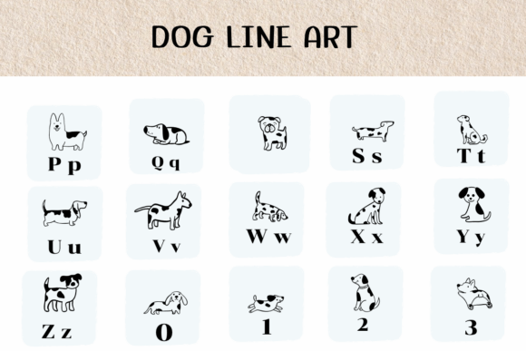 Dog Line Art Font - Preview 2