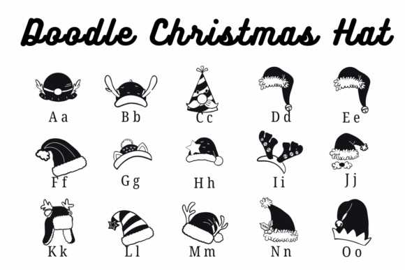 Doodle Christmas Hat Font - Preview 1