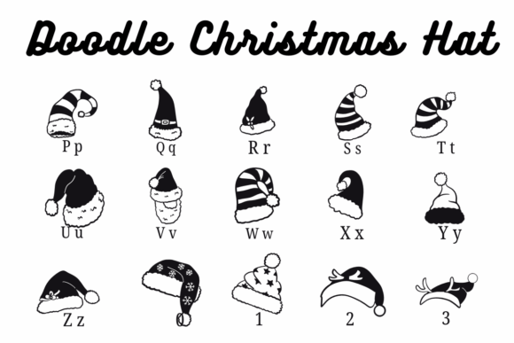 Doodle Christmas Hat Font - Preview 2