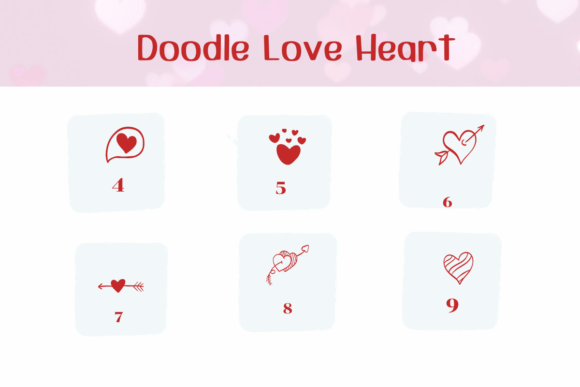 Doodle Love Heart Font PNG with transparent background - Preview 3