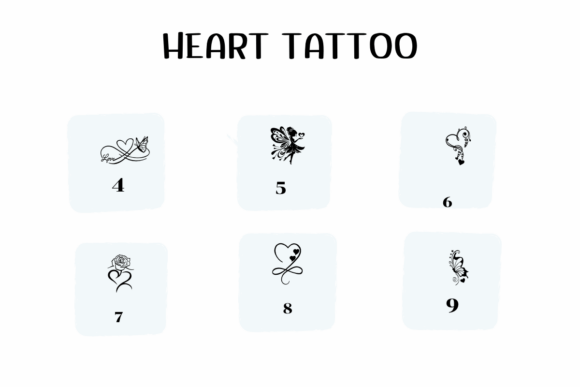 Heart Tattoo Font PNG with transparent background - Preview 3