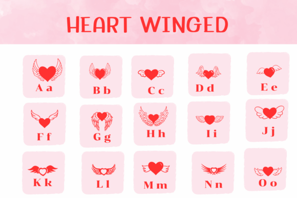 Heart Winged Font - Preview 1