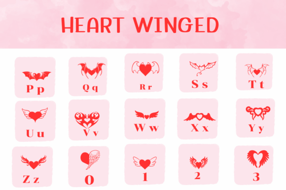 Heart Winged Font - Preview 2