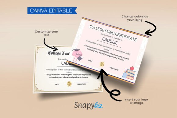 Personalized College Fund Certificate