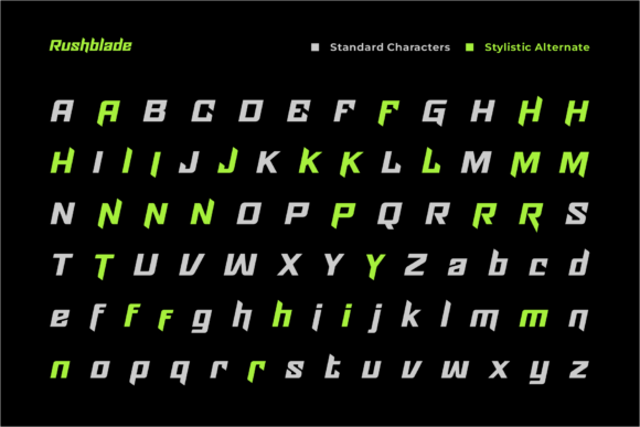 Rushblade Font font preview - 2