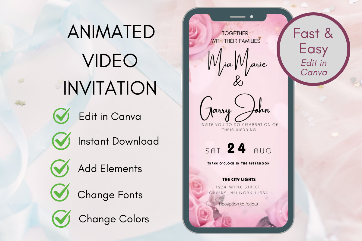 Wedding Invitation Video Template Canva