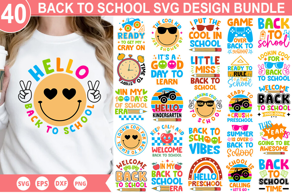 Back to School SVG Bundle Graphic by fokira · Creative Fabrica