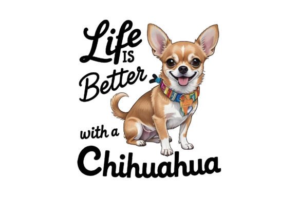 Chihuahua dog PNG sublimation t-shirt design full color breed graphic for printing