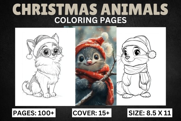 Christmas Animals Coloring Book