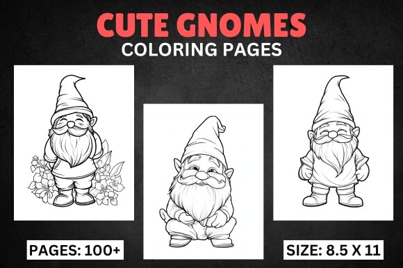 Cute Gnomes Coloring Pages for Adults