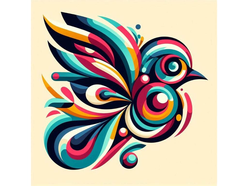 Abstract Bird, Bold Colors Play Graphic by grifvixcolor · Creative Fabrica