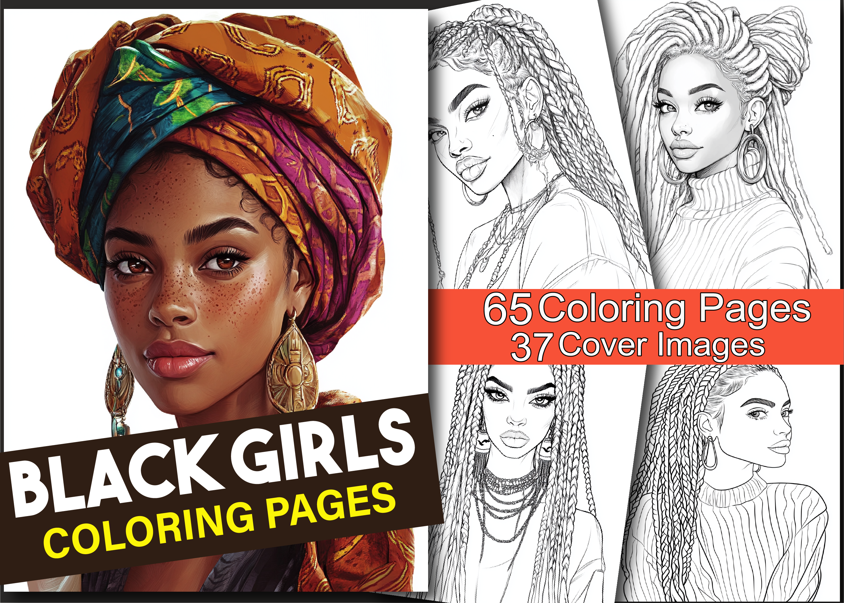 Black Girl Coloring Book Pages for Adult