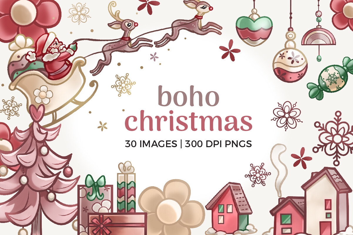 Boho Christmas Clipart - photo 1