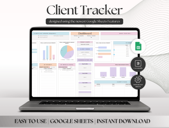 Client Tracker Spreadsheet Graphic Teaching Materials By ThePlannersDelight