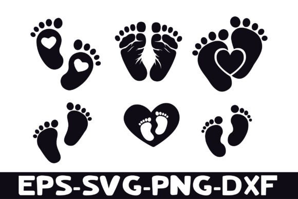 Foot Prints Png Bundle, Baby Feet SVG,