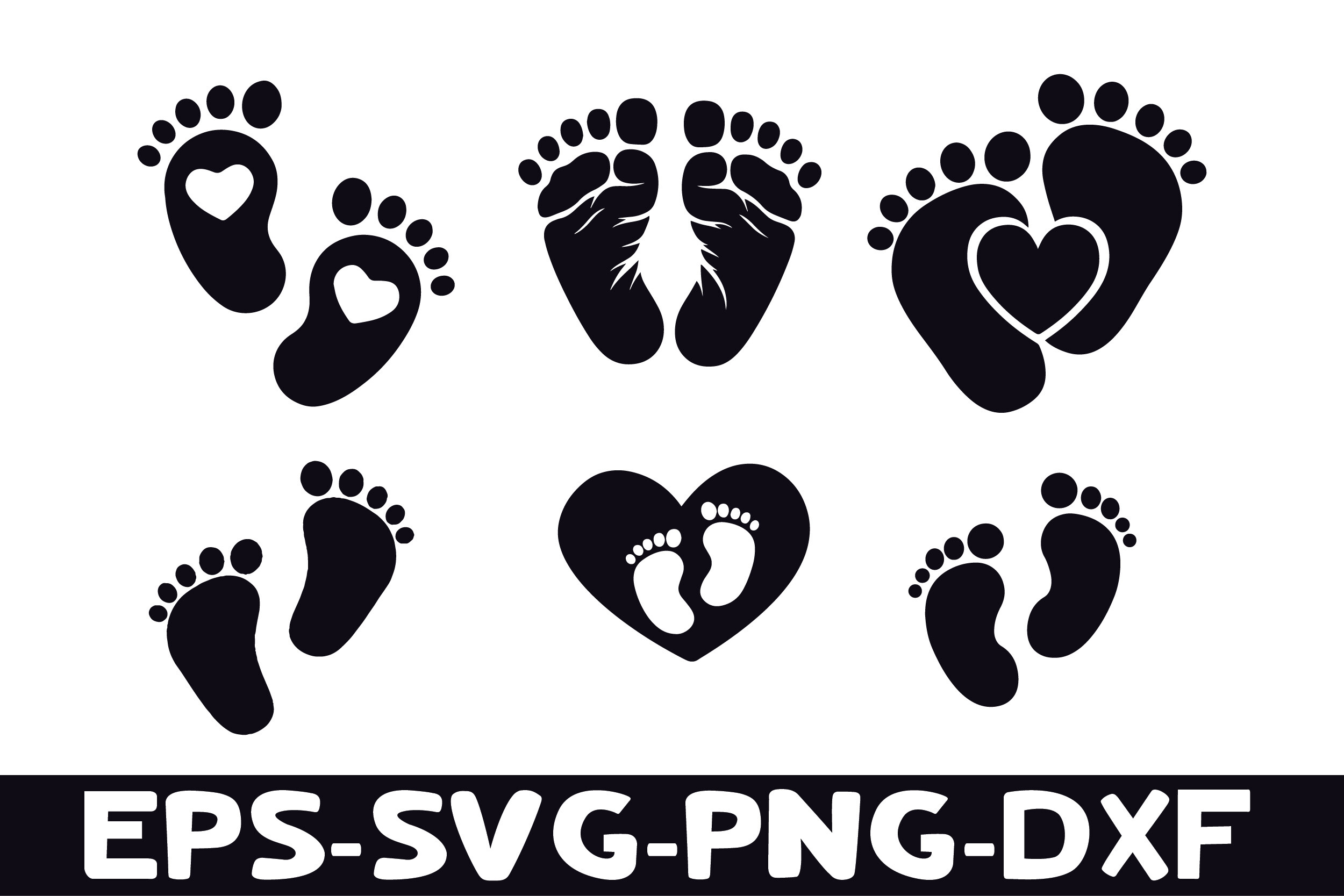 Foot Prints Png Bundle, Baby Feet SVG,