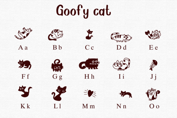 Goofy Cat Font PNG with transparent background - Preview 1