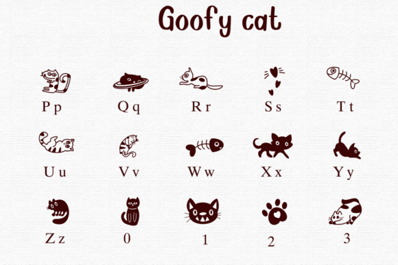 Goofy Cat Font PNG with transparent background - Preview 2