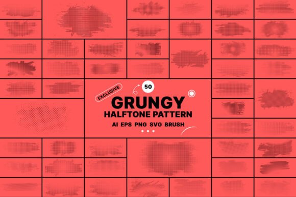 Grunge Halftone Shape Design