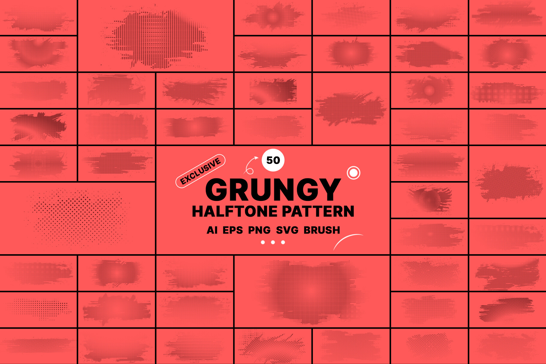 Grunge Halftone Shape Design Graphic by mristudio · Creative Fabrica