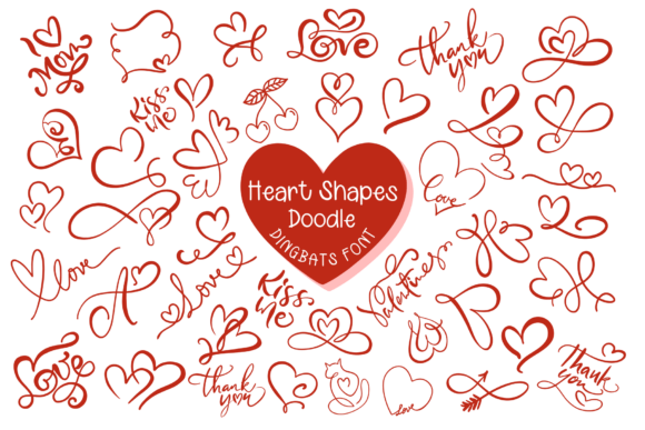 Heart Shapes Dingbats Font By Pui Art