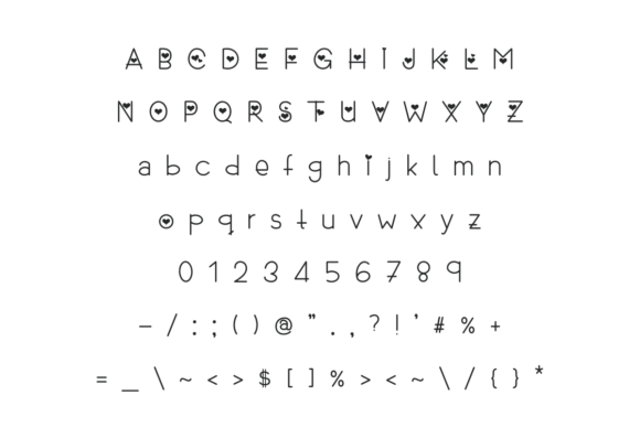 Kisses Love Font PNG with transparent background - Preview 1