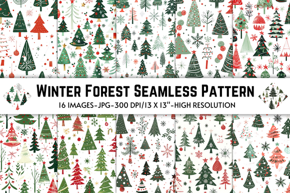 Winter Forest Seamless Pattern Graphic by Craft Heaven · Creative Fabrica