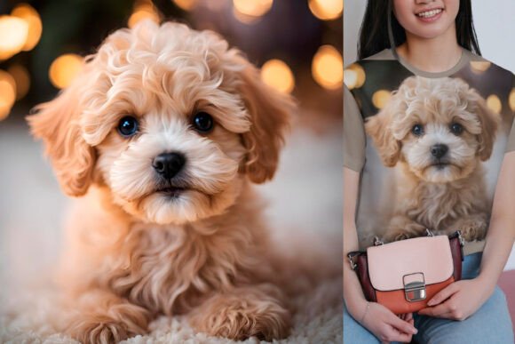 maltipoo dog t-shirt print sublimation design svg simple composition